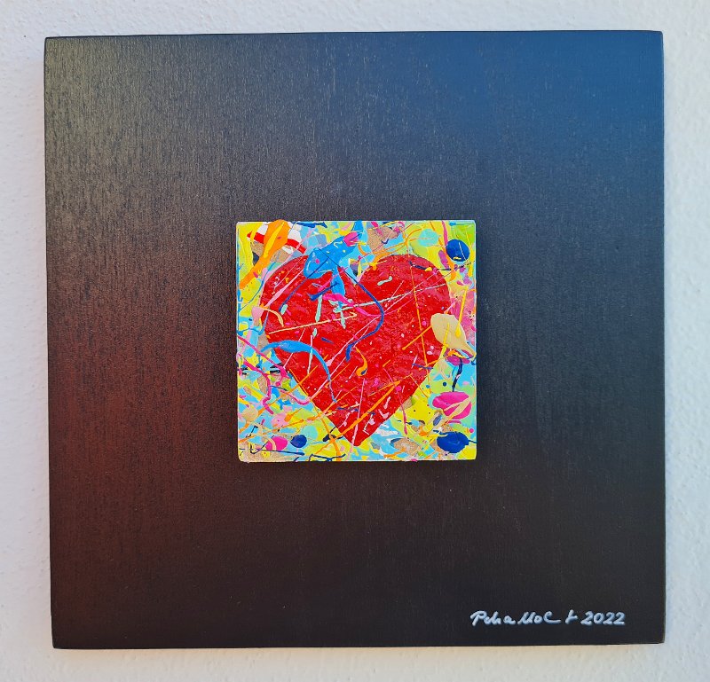 Heart 2 2022 17x17 Acryl-Lack auf Holz € 75 SOLD 